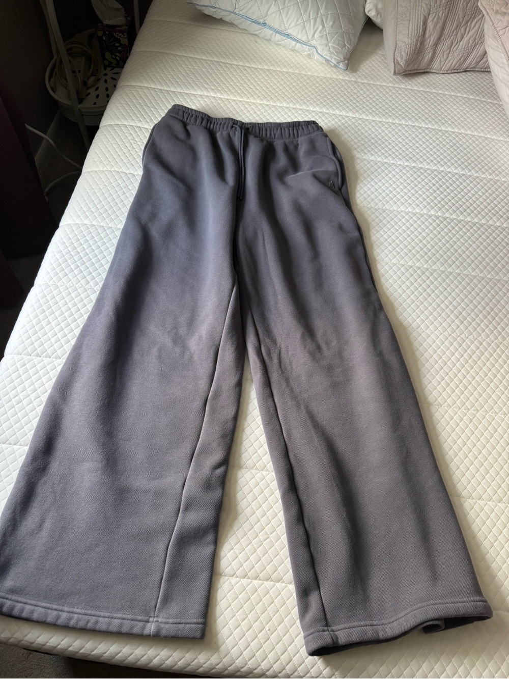 BuffBunny Gray Wide-Leg Fleece Pants